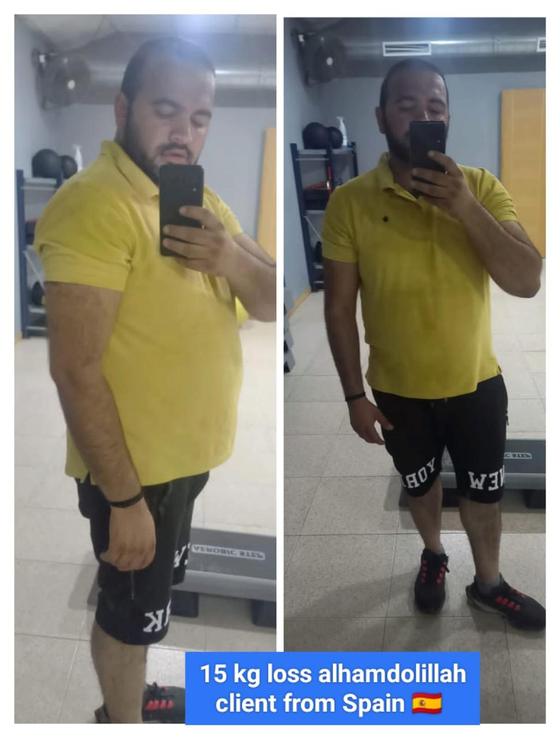 Client message and progress photos shared with permission