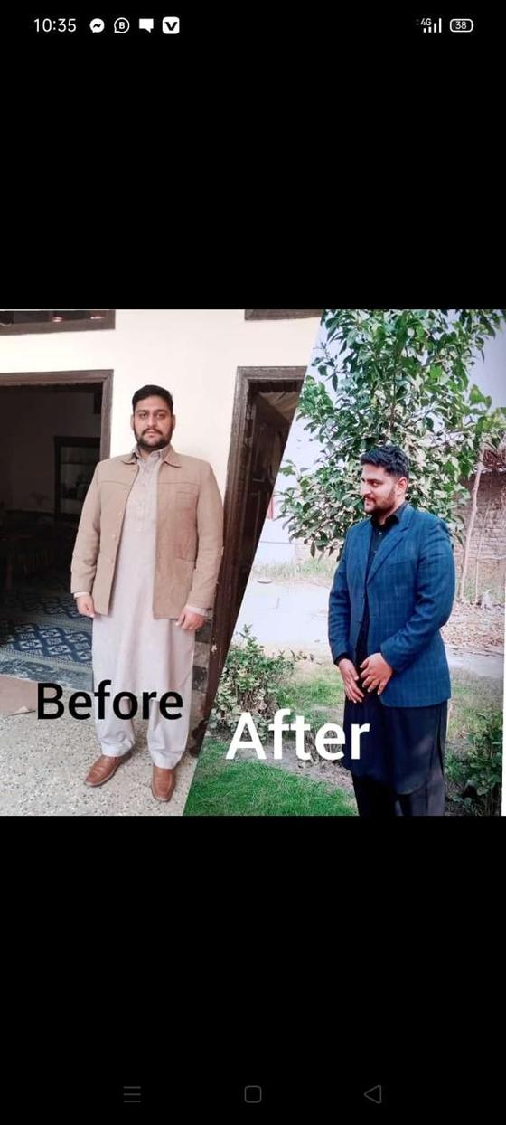 Client message and progress photos shared with permission